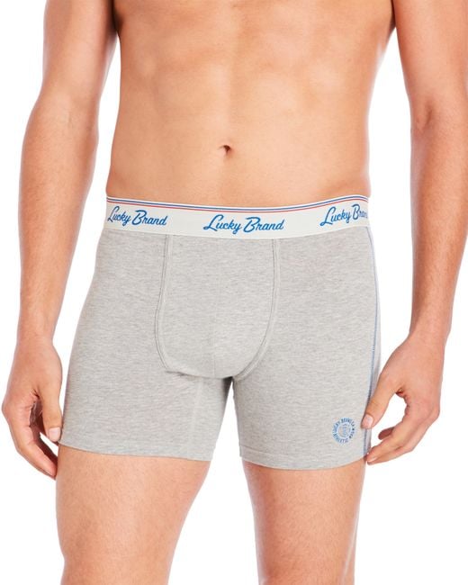 Lucky brand 3Pack Stretch Boxer Briefs in Blue for Men Lyst